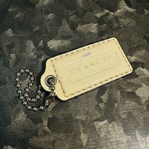 Coach Smooth & Patent Leather Key FOB Chain Charm Hang Tag Handbag Bag 2.5”